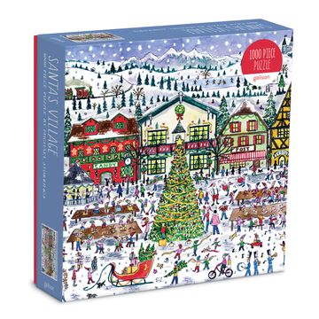 portada Michael Storrings Santa's Village 1000 Piece Puzzle From Galison - 27" x 20" Holiday Puzzle Featuring Beautiful Illustrations, Thick & Sturdy Pieces, Makes a Wonderful Gift!