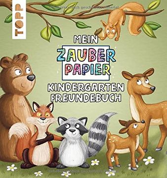 portada Mein Zauberpapier Kindergarten Freundebuch Wilde Waldtiere: Entdecke Versteckte Muster Beim Ausmalen! (en Alemán)