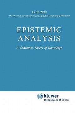 portada epistemic analysis: a coherence theory of knowledge (in English)