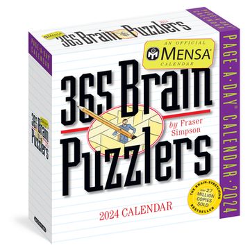 portada Mensa® 365 Brain Puzzlers Page-A-Day Calendar 2024: Word Puzzles, Logic Challenges, Number Problems, and More (en Inglés)