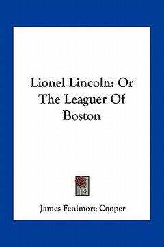 portada lionel lincoln: or the leaguer of boston