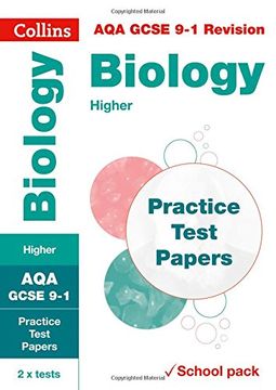 portada Aqa Gcse 9-1 Biology Higher Practice Test Papers: Shrink-Wrapped School Pack (Collins Gcse 9-1 Revision) (en Inglés)
