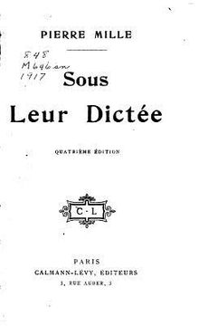 portada Sous leur dictée (in French)