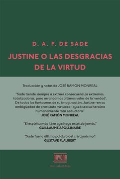 portada Justine o las Desgracias de la Virtud (in Spanish)