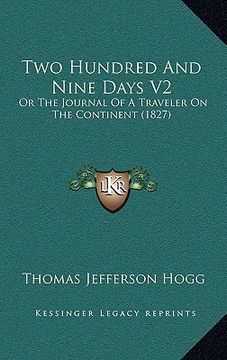 portada two hundred and nine days v2: or the journal of a traveler on the continent (1827)