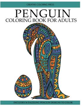 portada Penguin Coloring Book: Adult Coloring Book with Beautiful Penguin Designs (Animal Coloring Books)