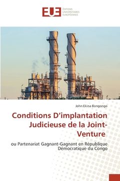portada Conditions D'implantation Judicieuse de la Joint-Venture (en Francés)