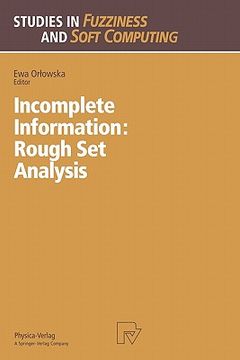 portada incomplete information: rough set analysis (en Inglés)