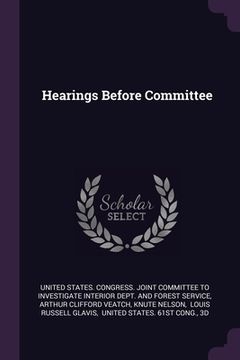 portada Hearings Before Committee (en Inglés)