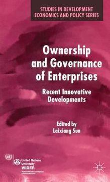 portada Ownership and Governance of Enterprises: Recent Innovative Developments