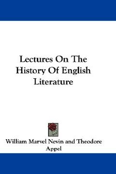 portada lectures on the history of english literature (in English)