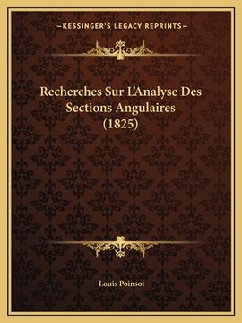 portada Recherches Sur L'Analyse Des Sections Angulaires (1825) (en Francés)