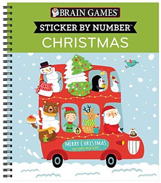 portada Brain Games Sticker by Number Christmas [With Sticker(S] [With Sticker(S)] (in English)