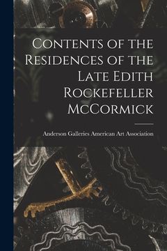 portada Contents of the Residences of the Late Edith Rockefeller McCormick (en Inglés)
