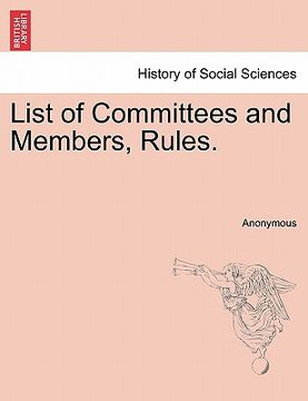 portada list of committees and members, rules. (en Inglés)