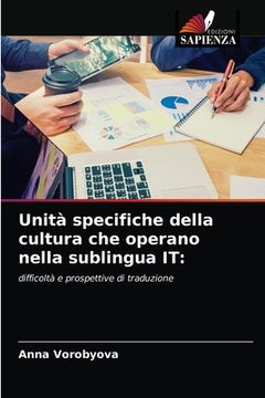 portada Unità specifiche della cultura che operano nella sublingua IT (in Italian)