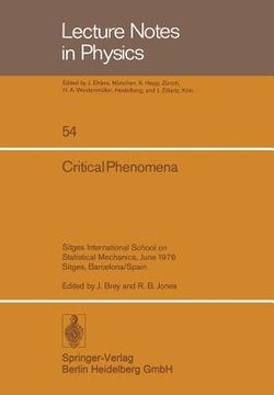 portada critical phenomena: sitges international school on statistical mechanics, june 1976, sitges, barcelona/spain