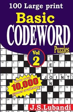 portada 100 Large Print Basic Codeword Puzzles 2 (en Inglés)