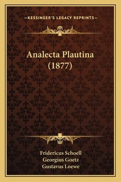 portada Analecta Plautina (1877) (in Latin)