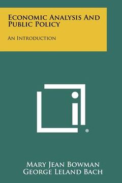 portada economic analysis and public policy: an introduction (en Inglés)