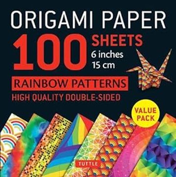 portada Origami Paper 100 Sheets Rainbow Patterns 6" (15 cm) (in English)