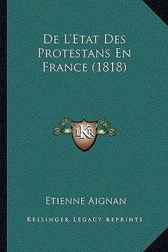 portada De L'Etat Des Protestans En France (1818) (in French)