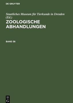 portada Zoologische Abhandlungen. Band 36 (en Alemán)