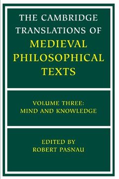 portada The Cambridge Translations of Medieval Philosophical Texts: Volume 3, Mind and Knowledge Paperback: Mind and Knowledge v. 3, 