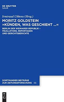 portada Moritz Goldstein "Künden, was Geschieht. " (en Alemán)