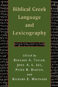 portada biblical greek language and lexicography: essays in honor of frederick w. danker (in English)