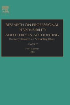 portada research on professional responsibility and ethics in accounting (en Inglés)