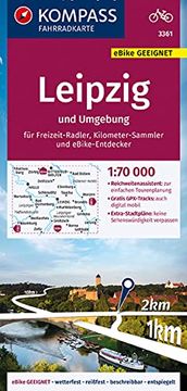 portada Kompass Fahrradkarte 3361 Leipzig und Umgebung 1: 70. 000 (en Alemán)