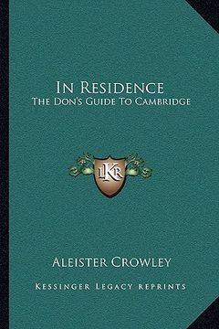 portada in residence: the don's guide to cambridge (en Inglés)