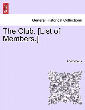 portada the club. [list of members.]