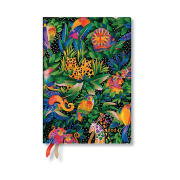 portada Paperblanks | 2024 Jungle Song | Whimsical Creations | 12-Month | Midi | Horizontal | Elastic Band Closure | 160 pg | 100 gsm (in English)