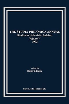 portada the studia philonica annual v, 1993 (en Inglés)