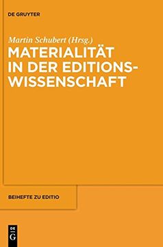 portada Materialität in der Editionswissenschaft (Editio (en Alemán)