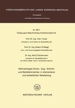 portada Mehrachsiges Druck-, Zug-, Schicht- Und Behälterkriechen in Elementarer Und Einheitlicher Darstellung (en Alemán)