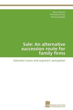 portada sale: an alternative succession route for family firms (en Inglés)