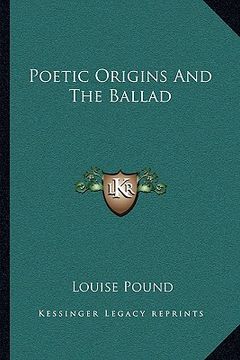 portada poetic origins and the ballad (en Inglés)