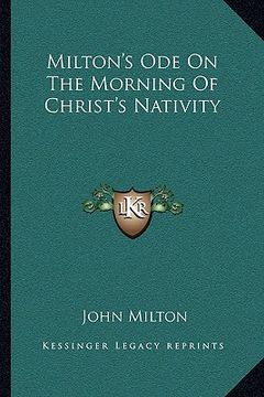 portada milton's ode on the morning of christ's nativity (in English)