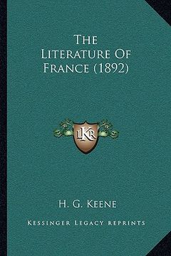 portada the literature of france (1892) (en Inglés)