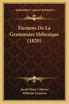 portada Elemens De La Grammaire Hebraique (1820) (in French)