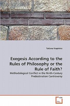 portada exegesis according to the rules of philosophy or the rule of faith?