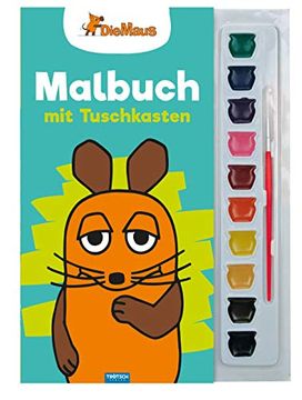 portada Trötsch die Maus Malbuch mit Tuschkasten und Pinsel: Beschäftgungsbuch Ausmalbuch (en Alemán)