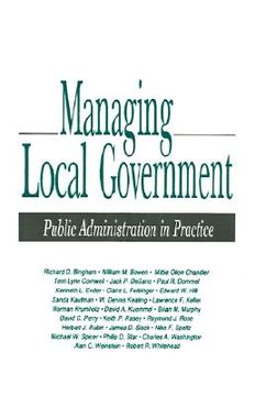 portada managing local government: public administration in practice (in English)