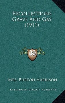 portada recollections grave and gay (1911) (en Inglés)