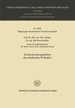 portada Die Beschreibungsfunktion des schaltenden PD-Reglers (Forschungsberichte des Landes Nordrhein-Westfalen) (German Edition)