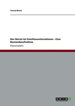 portada Der Beirat im Familienunternehmen - Eine Bestandsaufnahme (German Edition)