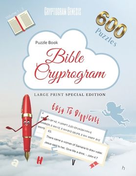 portada Puzzle Book Bible Cryptogram Large Print Special Edition: Bible Cryptograms, Cryptogram Bible Puzzle Books, Cryptograms Bible Quotes - The Complete Se